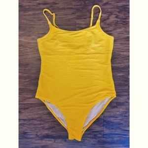 Yellow Ribbed One Peice